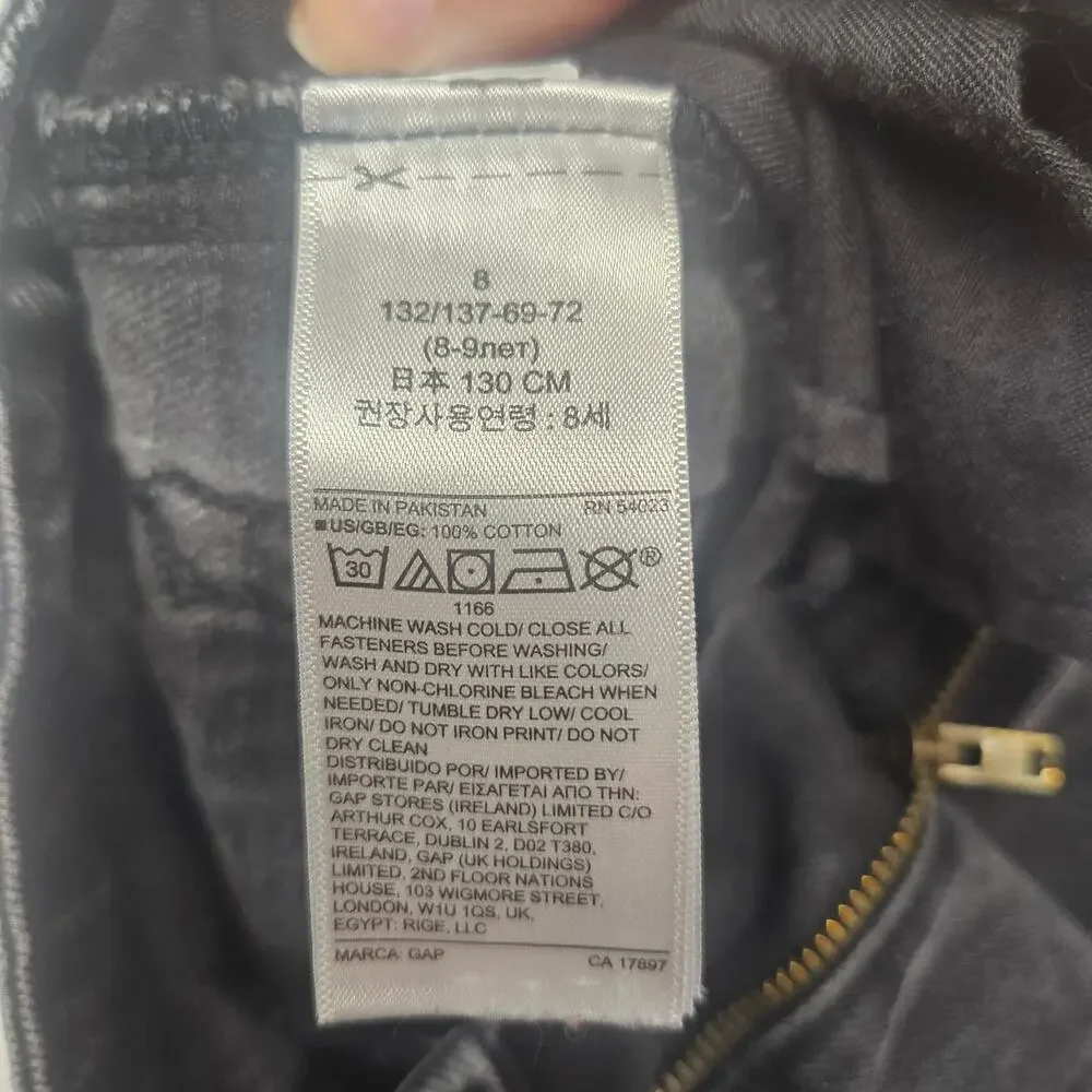 Gap Girl Black Wash Denim Raw Hem Skirt
